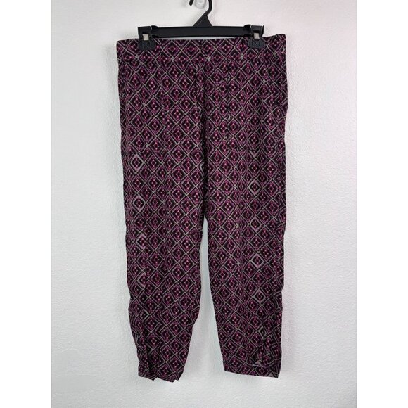 Soft Surroundings women's medium patterned‎ cropped linen blend high rise pants - Picture 1 of 6